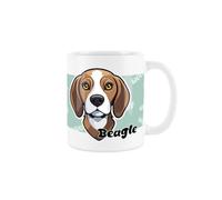 Purely Home Beagle Dog Mug - Cartoon Fun Novelty Gift for Dog Lovers - Tea/Coffee Ceramic White Cup
