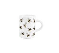 Purely Home Bee Espresso Cup - Scattered Bumblebees - Small Mini White Ceramic Coffee Shot Mug