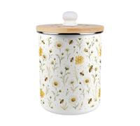 Purely Home Bee Meadow Food Waste Caddy - Metal 2L Decorative Kitchen Compost Bin
