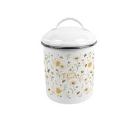 Purely Home Bee Meadow Tea Canister - Medium Metal Kitchen Storage Tin with Handle