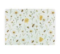 Purely Home Bee Meadow Textured Glass Worktop Protector - Large Kitchen Chopping Board