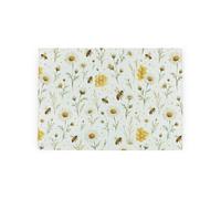 Purely Home Bee Meadow Textured Glass Worktop Protector - Small Kitchen Chopping Board