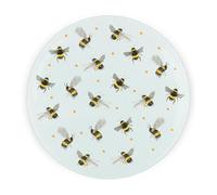 Purely Home Bees Round Glass Worktop Saver - Textured Chopping Board Worktop Protector
