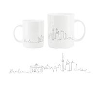 Purely Home Berlin City Skyline Collection - Bone China Mug White Coffee/Tea Present Gift for Travel Lovers