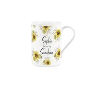 Purely Home Bespoke You are My Sunshine Mug - Custom Floral Anniversary Romantic Gift - Sunflowers Bone China Coffee/Tea Cup Present