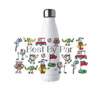 Purely Home Best By Par Golf Water Bottle - Reusable Double Walled 500Ml Hot/cold Drinks Outdoor Bottle Novelty Golfer Gifts