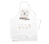 Purely Home Bichon Frise Apron - This House Belongs to the Dog - Cooking & Baking Gift Adjustable Neck/Waist Ties - Large Front Pocket Mens Womens Unisex