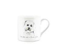 Purely Home Bichon Frise Mug - Lifes Better with a Bichon Frise Bone China White Mug - Tea/Coffee Gift for Dog Lovers