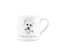 Purely Home Bichon Frise Mug - Lifes Better With A Bichon Frise Bone China White Mug - Tea/coffee Gift For Dog Lovers