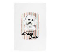 Purely Home Bichon Frise Tea Towel - Novelty Dog Themed Gift Kitchen Linen/dish Cloth