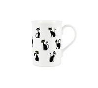 Purely Home Black Cats Mug - Halloween Bone China Tea/Coffee Cup Gifts for Cat Lovers