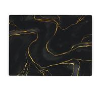 Purely Home Black & Gold Marble Worktop Protector - Large Textured Glass Chopping Board