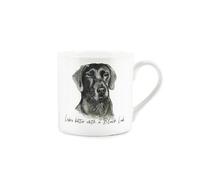 Purely Home Black Labrador Mug - Lifes Better With A Black Lab Bone China White Mug - Tea/coffee Gift For Dog Lovers