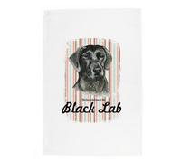 Purely Home Black Labrador Tea Towel - Novelty Dog Themed Gift Kitchen Linen/dish Cloth