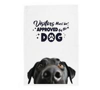 Purely Home Black Labrador Tea Towel - Panama Cotton Novelty Kitchen Gift For Dog Lovers
