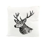 Purely Home Black Sketched Stag Velvet Cushion