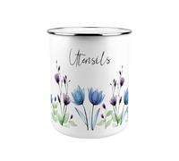 Purely Home Blooming Lovely Floral Metal Utensil Holder - XL Kitchen Utensil Pot/Organiser for Countertop Decor Gift 18x16.5cm