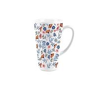 Purely Home Blossom Flowers Tall Latte Mug - Ceramic White Tea/Coffee Present Gift