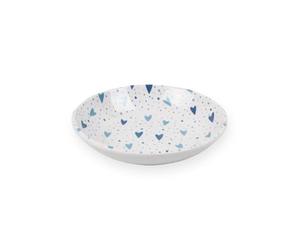 Purely Home Blue Hearts Melamine Plastic Pet Saucer - Cat Feeding Dish
