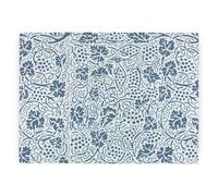 Purely Home Blue Oak Leaves & Berries Worktop Protector - Large Textured Glass Chopping Board