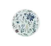 Purely Home Blue Pastel Flowers Textured Glass Round Trivet - Small Kitchen Chopping Board