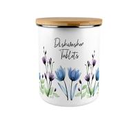 Purely Home Blue & Purple Floral Dishwasher Tablets Storage Tin