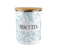 Purely Home Blue Rabbits Biscuit Tin - Wildlife & Nature 2.7L Extra-Large Enamel Kitchen Storage Canister Gifts