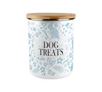 Purely Home Blue Rabbits Dog Treats Storage Canister - Wildlife & Nature 2.7L Extra-Large Enamel Container Gifts for Dog Lovers