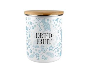 Purely Home Blue Rabbits Dried Fruit Canister - Wildlife & Nature 2.7L Extra-Large Enamel Kitchen Storage Tin Baking Gifts