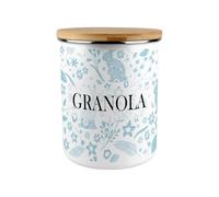Purely Home Blue Rabbits Granola Canister - Wildlife & Nature 2.7L Extra-Large Enamel Kitchen Storage Tin Baking Gifts