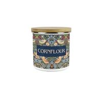 Purely Home Blue Strawberry Thief Cornflour Canister - White Metal/Enamel Medium 600ml Kitchen Storage Container Gift