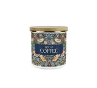 Purely Home Blue Strawberry Thief Decaf Coffee Storage Canister - Morris Inspired Tapestry Artwork Gifts - Medium Enamel Kitchen Container