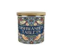 Purely Home Blue Strawberry Thief Dishwasher Tablets Storage Canister - Morris Inspired Tapestry Artwork - Enamel Cleaning Products Container