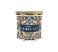 Purely Home Blue Strawberry Thief Hot Chocolate Storage Canister - Morris Inspired Tapestry Artwork - Tea/Coffee/Sugar Enamel Hot Drinks Kitchen Container