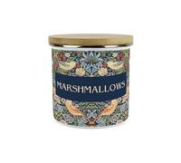 Purely Home Blue Strawberry Thief Marshmallow Canister - 1.2L Large William Morris Inspired Tapestry Artwork Enamel Kitchen Storage Gift