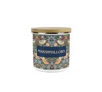 Purely Home Blue Strawberry Thief Marshmallow Canister - White Metal/Enamel Medium 600ml Kitchen Storage Container Gift