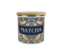 Purely Home Blue Strawberry Thief Matcha Canister - 1.2L Large William Morris Inspired Tapestry Artwork Enamel Kitchen Storage Gift