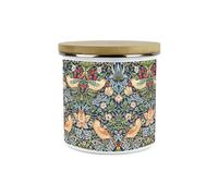 Purely Home Blue Strawberry Thief Storage Canister - Morris Inspired Tapestry Artwork - Tea/Coffee/Sugar Enamel Hot Drinks Kitchen Container