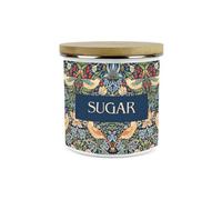 Purely Home Blue Strawberry Thief Sugar Storage Canister - Morris Inspired Tapestry Artwork - Enamel Hot Drinks Kitchen Container