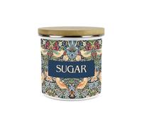 Purely Home Blue Strawberry Thief Sugar Storage Canister - Morris Inspired Tapestry Artwork - Tea/Coffee/Sugar Enamel Hot Drinks Kitchen Container