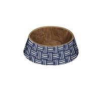 Purely Home Blue Wood Effect Melamine Pet Bowl - Medium Food Bowl For Dogs