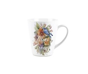 Purely Home Bluebird Great Granny Mug - Floral Gifts for Bird Lovers - Ceramic Tea/Coffee Small Latte Cup Present