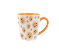 Purely Home Blurred Smiley Faces Small Latte Mug - Ceramic Golden Yellow Tea/Coffee Present Gift