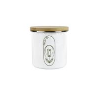 Purely Home Boho Minimalist Decaf Tea Storage Canister - Simplistic Floral Kitchen Decor Gift - Metal/enamel Hot Drinks Storage Container