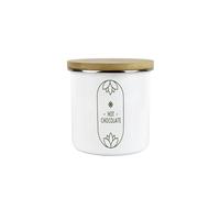 Purely Home Boho Minimalist Hot Chocolate Storage Canister - Simplistic Floral Kitchen Decor Gift - Metal/Enamel Hot Drinks Storage Container