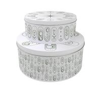 Purely Home Boho Minimalist Set Of 2 Cake Tins Gift - Nesting Round Large & Medium Metal Storage Containers For Cakes And Baking