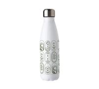 Purely Home Boho Minimalist Stainless Steel Water Bottle - Simplistic Bohemian Floral Gift - Double Walled 500Ml Metal Hot/cold Drinks Bottle