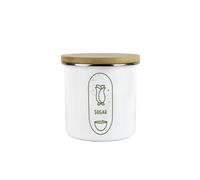 Purely Home Boho Minimalist Sugar Storage Canister - Simplistic Floral Kitchen Decor Gift - Metal/enamel Hot Drinks Storage Container