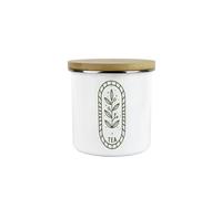 Purely Home Boho Minimalist Tea Storage Canister - Simplistic Floral Kitchen Decor Gift - Metal/enamel Hot Drinks Storage Container