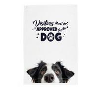 Purely Home Border Collie Tea Towel - Panama Cotton Novelty Kitchen Gift For Dog Lovers